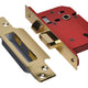 UNION  StrongBOLT 2203S 3 Lever Mortice Sashlock Polished Brass 81mm 3in Visi