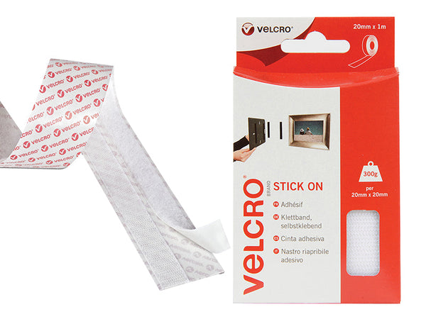 VELCRO® Brand VELCRO® Brand Stick On Tape 20mm x 1m White – – Now available at MTN Shop UK.