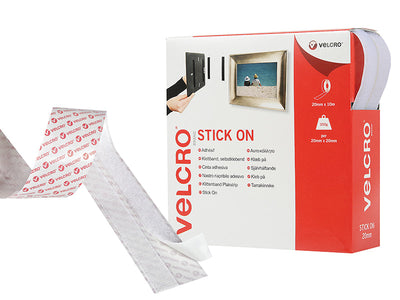 VELCRO® Brand VELCRO® Brand Stick On Tape 20mm x 10m White – – Now available at MTN Shop UK.
