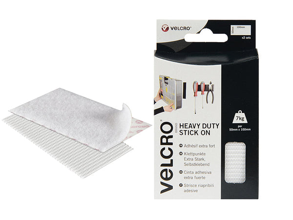 VELCRO® Brand VELCRO® Brand Heavy-Duty Stick On Strips (2) 50 x100mm White – – Now available at MTN Shop UK.