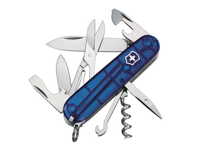 Victorinox Climber Swiss Army Knife Translucent Blue Blister Pack – – Now available at MTN Shop UK.