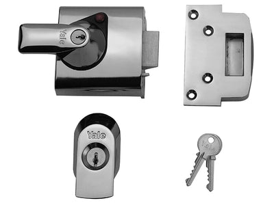 Yale Locks BS1 Nightlatch British Standard Lock 60mm Backset Chrome Finish Visi – – Now available at MTN Shop UK.