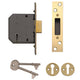 Yale Locks PM552 5 Lever Mortice Deadlock 67mm 2.5in Polished Brass
