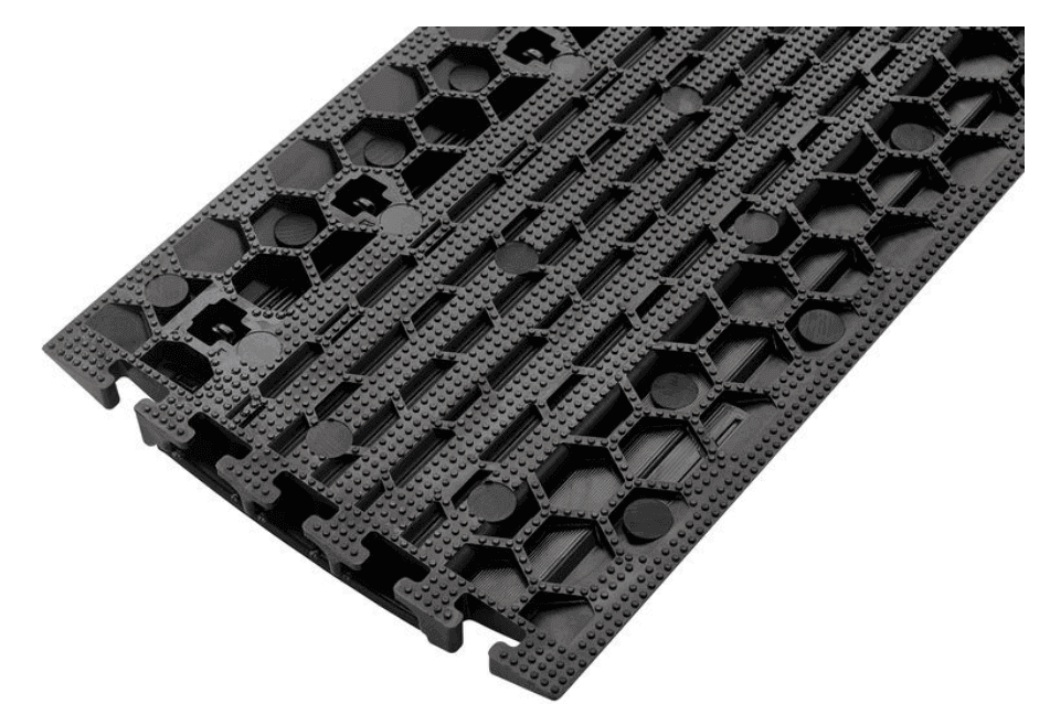 Adam Hall Defender NANO Cable Protectors - 6 Channels – Flat, narrow non-slip 6-channel cable protector with integrated connectors for indoor and outdoor uses; Black/Yellow & Black; Dimensions: 100x28x3.2 cm; Made in Germany – Now available at MTN Shop UK. - imagen 5