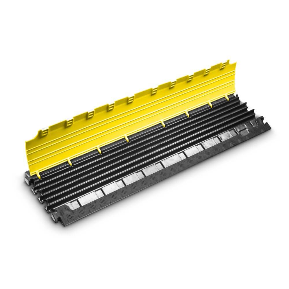 Adam Hall Defender NANO Cable Protectors - 6 Channels – Flat, narrow non-slip 6-channel cable protector with integrated connectors for indoor and outdoor uses; Black/Yellow & Black; Dimensions: 100x28x3.2 cm; Made in Germany – Now available at MTN Shop UK. - imagen 2