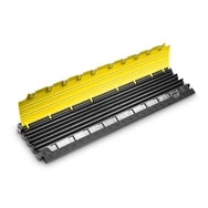 Adam Hall Defender NANO Cable Protectors - 6 Channels – Flat, narrow non-slip 6-channel cable protector with integrated connectors for indoor and outdoor uses; Black/Yellow & Black; Dimensions: 100x28x3.2 cm; Made in Germany – Now available at MTN Shop UK. - imagen 2