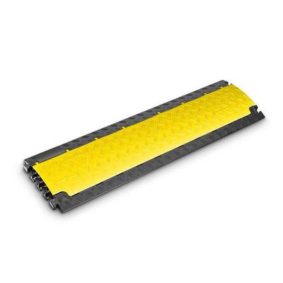 Adam Hall Defender NANO Cable Protectors - 6 Channels – Flat, narrow non-slip 6-channel cable protector with integrated connectors for indoor and outdoor uses; Black/Yellow & Black; Dimensions: 100x28x3.2 cm; Made in Germany – Now available at MTN Shop UK.