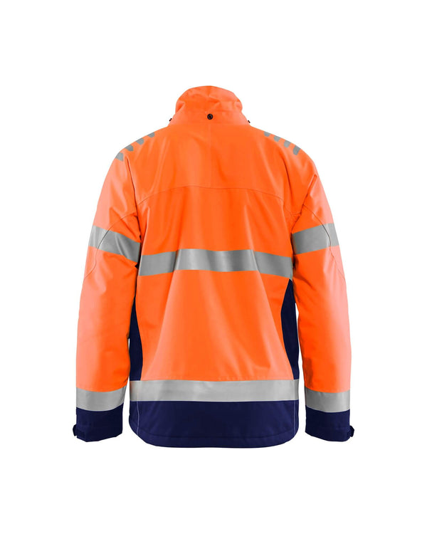 orange hi vis waterproof jacket (back)