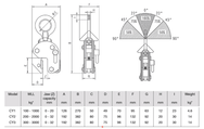 Camlok Vertical Plate Clamps CY 100-3000Kg with Hinged Hook Ring – The Camlok Vertical Plate Clamps with hinged hook rings can be used for the safe handling of the plate at various angles. Fast & International Delivery now – Now available at MTN Shop UK. - imagen 3