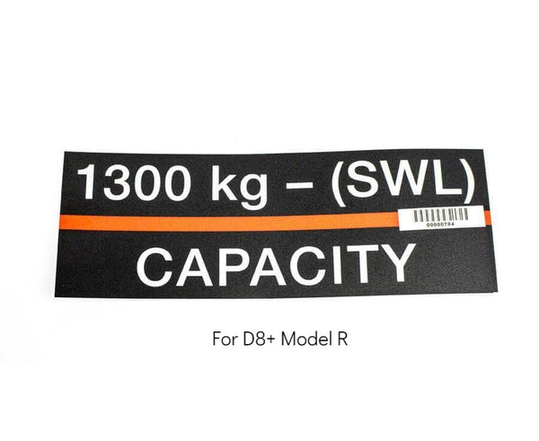 Hoist Capacity Labels - 1300kg