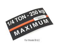 Hoist Capacity Labels - 250kg - imagen 3