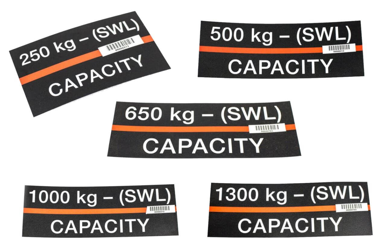 Hoist Capacity Labels| CM Next-Gen 250-2000kg – MTN Shop UK