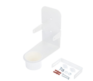 K&M Wall Mounted Hand Sanitizer Holder – K&M Disinfectant Stand Holder is a sturdy holder for a disinfectant for space-saving wall mounting. Holder made of steel, white powder-coated. Easy to mount using the screws supplied. – Now available at MTN Shop UK. - imagen 3
