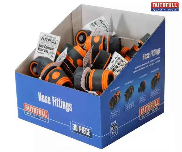Faithfull Plastic Water Stop Hose Connector 1/2in (Box 30)