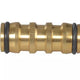 Faithfull Brass 2-Way Hose Coupling 12.5mm (1/2in)