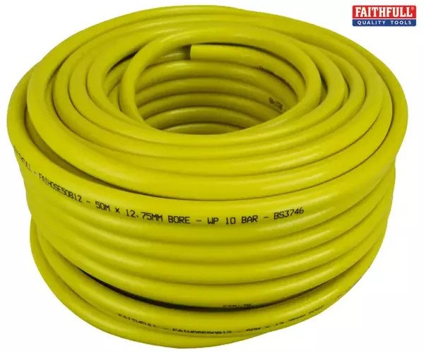 Faithfull Heavy-Duty Reinforced Builder's Hose 50m 12.5mm (1/2in) Diameter