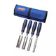Faithfull Soft Grip Chisel Set + Chisel Roll, 4 Piece