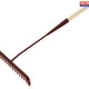 Faithfull Tarmac Rake 16 Round Teeth - Wooden Handled