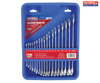 Faithfull Chrome Vanadium Combination Spanner Set, 18 Piece