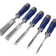Irwin M444 Bevel Edge Chisel Blue Chip Handle Set, 5 Piece