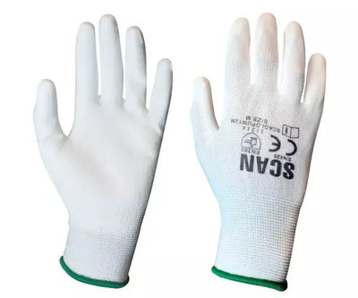 White PU Coated Gloves - M