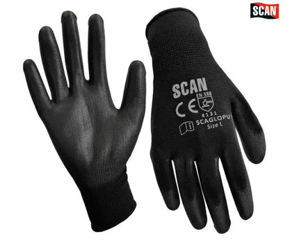  Black PU Coated Gloves