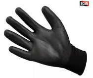  Black PU Coated Gloves - imagen 3