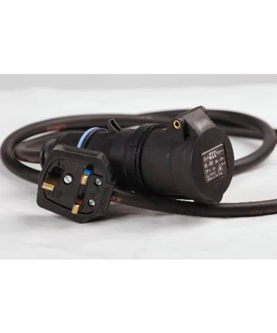 Stage Cable 13A Plug to 16A 240V Black Socket Cable - 1m – – Now available at MTN Shop UK.