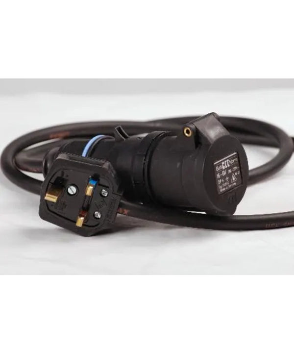 Stage Cable 13A Plug to 16A 240V Black Socket Cable - 1m