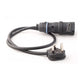 Stage Cable 15A Plug to 16A 240V Black Socket Cable 1.5mm - 1m