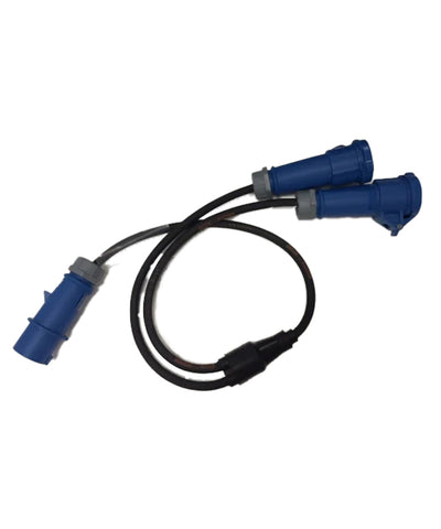 Stage Cable 16A 240V Plug to 2 x 16A Sockets Parallel Y Splitter – – Now available at MTN Shop UK.