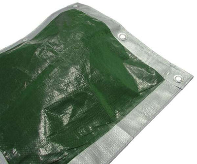 Heavy-Duty Tarpaulin Green/Silver 