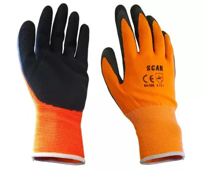 Orange Foam Latex Coated Gloves