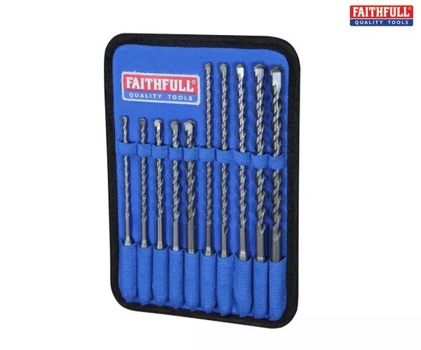 Faithfull SDS Plus Drill Bit Set, 10 Piece