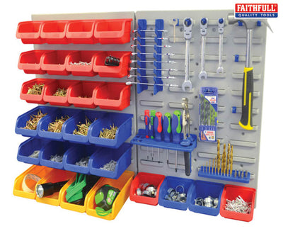 Faithfull Storage Bin Set with Wall Panels 43 Piece – second image