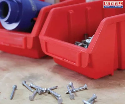 Faithfull 12 Plastic Storage Bins with Wall Mounting Rails – second image