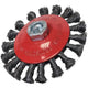 Faithfull Conical Wire Brush 100mm M10x1.5 Bore, 0.50mm Wire