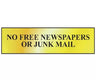 No Free Newspapers Or Junk Mail - Polished Brass Effect