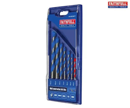 Faithfull - Faithfull Multi Construction Drill Set, 7 Piece - Faithfull multi-construction drill bits set, seven pieces.