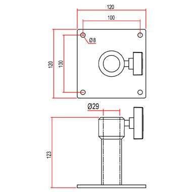 Doughty Junior Wall Plate(Steel)- With ⌀29mm Receiver- MTN Shop EU