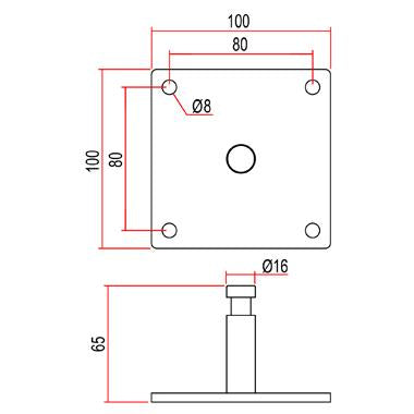 Doughty Baby Pin Wall Plate (16mm) Spec - imagen 3