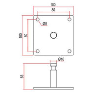 Doughty Baby Pin Wall Plate (16mm) Spec - imagen 3
