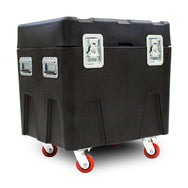 Black road case with closed lid and wheels on a white background - imagen 2