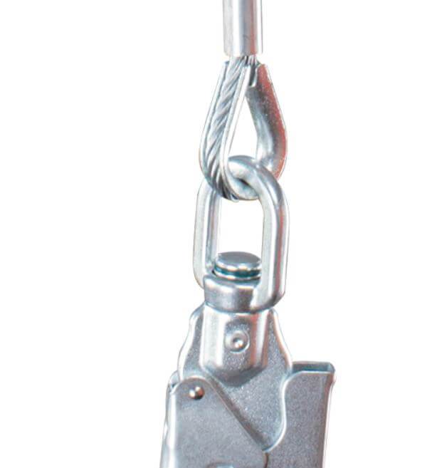 Neofeu Retractable Fall Arrester- 4mm Cable (10mL) – The Neofeu Retractable Fall Arrester is fitted with a retractable cable lanyard and a braking system with two pawls for immediate locking in case of fall. Swivel hook connector with automatic locking on cable end. Max user weight of 140 kg and arresting force of < 600 daN. Shop now. – Now available at MTN Shop UK. - imagen 5