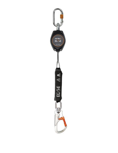 Neofeu Retractable Fall Arrester - 25mm Webbing (2m L) – The Neofeu Retractable Fall Arrester is lightweight and compact with a self-retracting high density polyethylene 25mm wide webbing lanyard. Compatible with horizontal and vertical use. Maximum user weight: 140kg. Total length: 2m. Shop now. – Now available at MTN Shop UK.