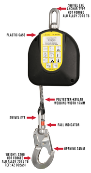 Retractable Fall Arrester - Webbing 17mm