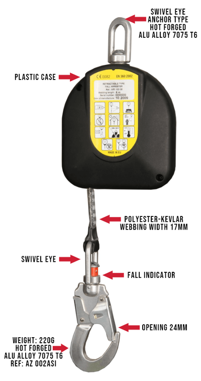 Retractable Fall Arrester - Webbing 17mm