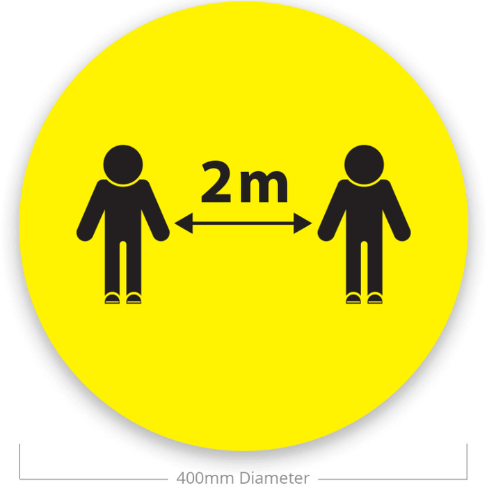 Lemark Social Distancing Floor Stickers 400mmDia. ''2m Distance''