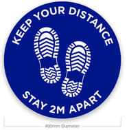 Lemark Social Distancing Floor Stickers 400mmDia. 'Keep Your Distance'' – ✔Printed with the text “KEEP YOUR DISTANCE STAY 2M APART” ✔Colour: Yellow/Black ✔Anti-scratch design ✔indoor and outdoor use – Now available at MTN Shop UK.