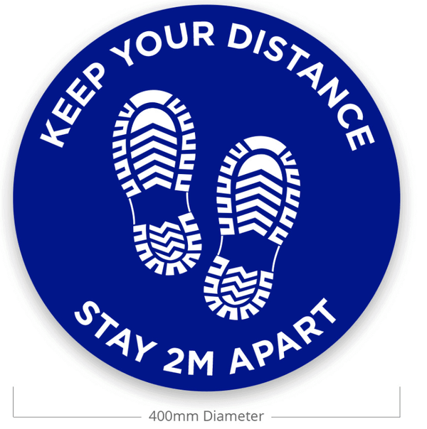 Lemark Social Distancing Floor Stickers 400mmDia. 'Keep Your Distance'' – ✔Printed with the text “KEEP YOUR DISTANCE STAY 2M APART” ✔Colour: Yellow/Black ✔Anti-scratch design ✔indoor and outdoor use – Now available at MTN Shop UK.